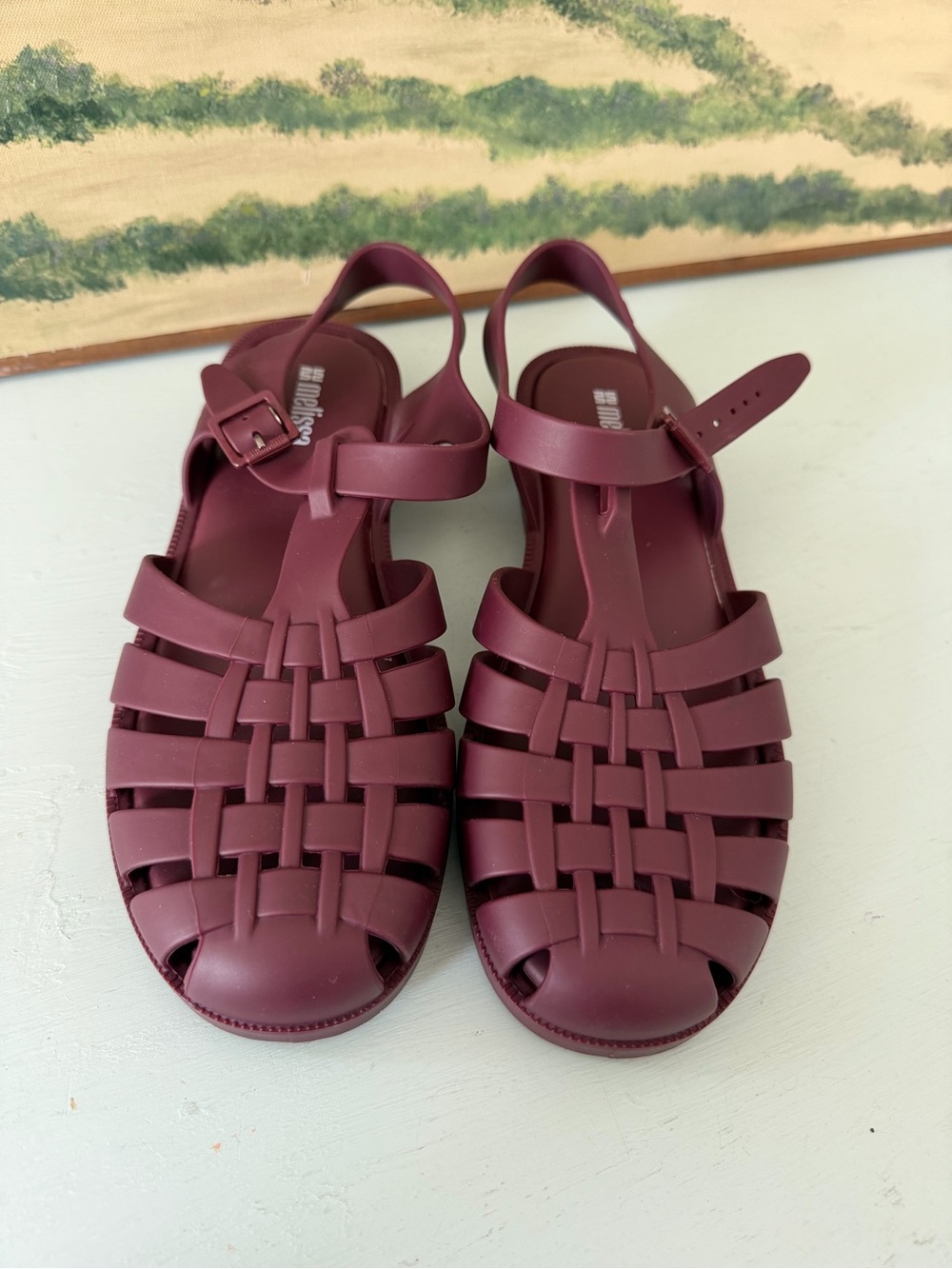 Melissa Possession Jelly Fisherman Sandal Edge Maroon Size 8 NWOB